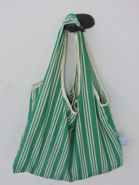 GREEN and WHITE STRIPES LINDOS BAG