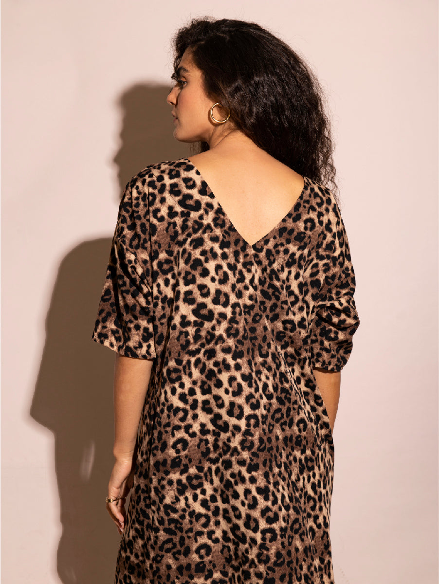 LEOPARD GAIA DRESS