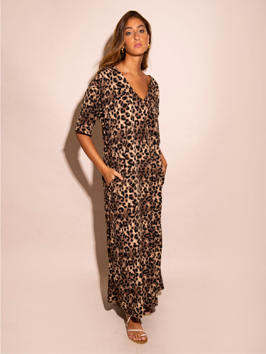 LEOPARD GAIA DRESS