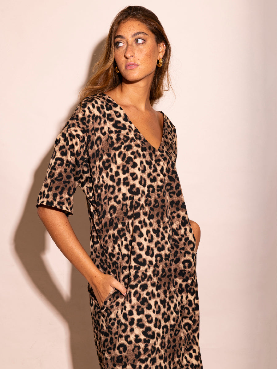 LEOPARD GAIA DRESS